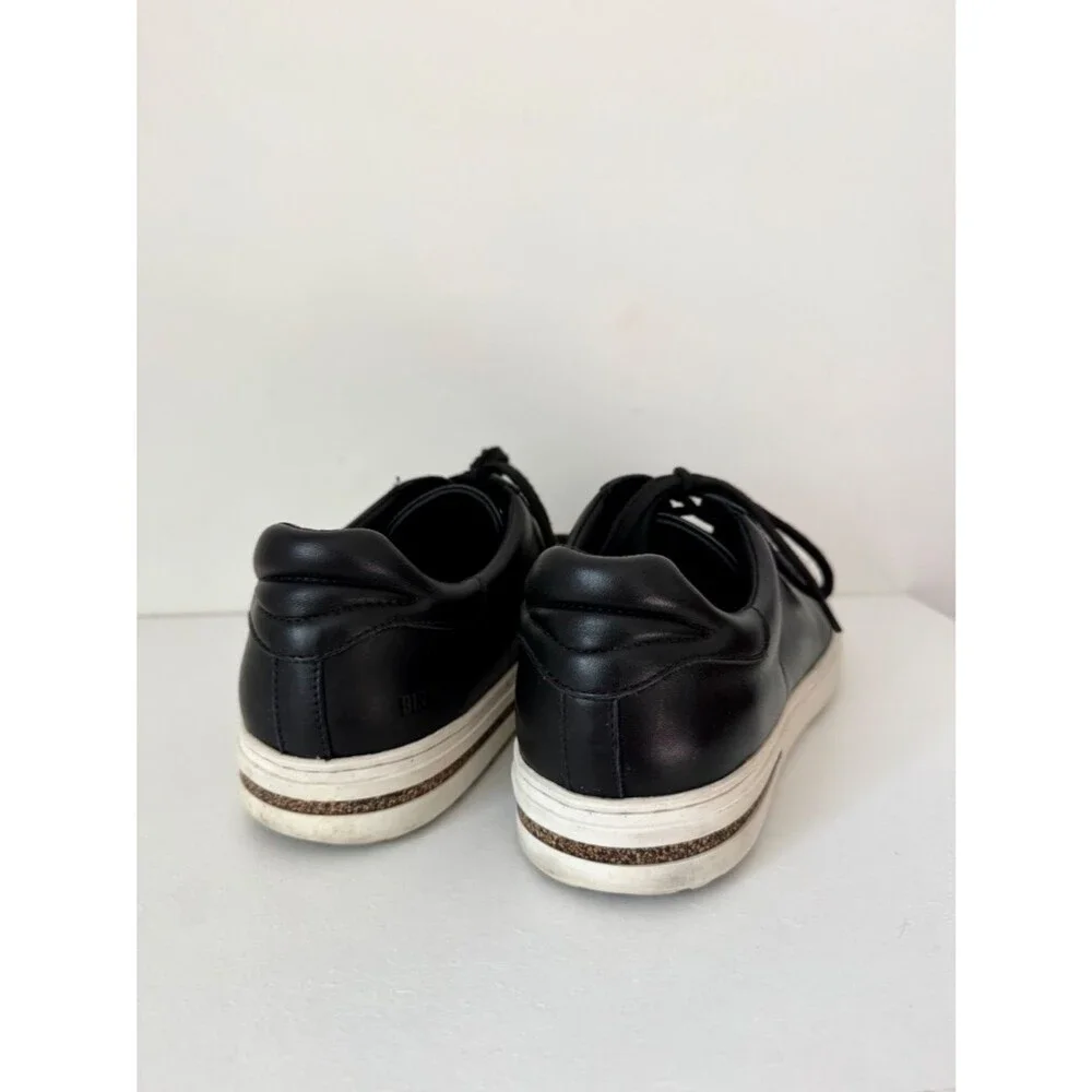 Birkenstock Bend Low Black Leather Lace Up Sneaker | Size 40 (US Women's 9)
